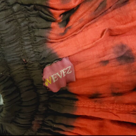 Renaissance Boho Hippie Indie Gypsy Tie Dye Long Maxi Crinkle Skirt EUC - Picture 3 of 9